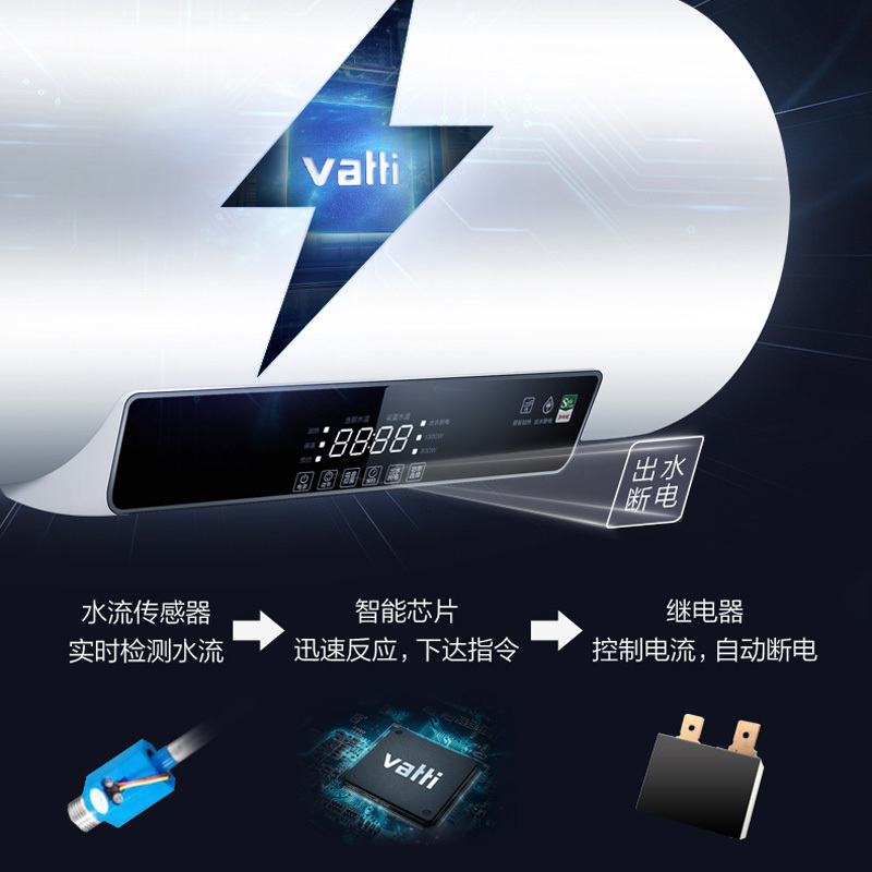 华帝(VATTI)50升电热水器储水式家用热水器 2100W双管速热 远程遥控 DDF50-i14022