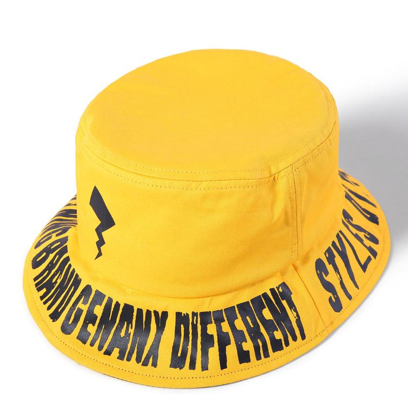 genanx街头亮色英文闪电渔夫帽帽子