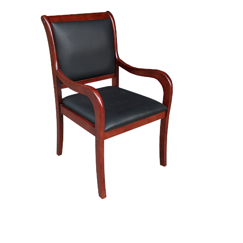 易企采 办公家具实木将军椅会议椅办公椅棋牌椅油漆木质贴皮椅扶手员工椅