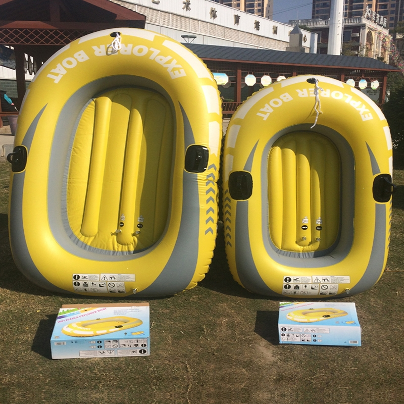 古达加厚单人双人充气船塑料艇皮划艇气垫船钓鱼船划桨冲浪漂流沙滩