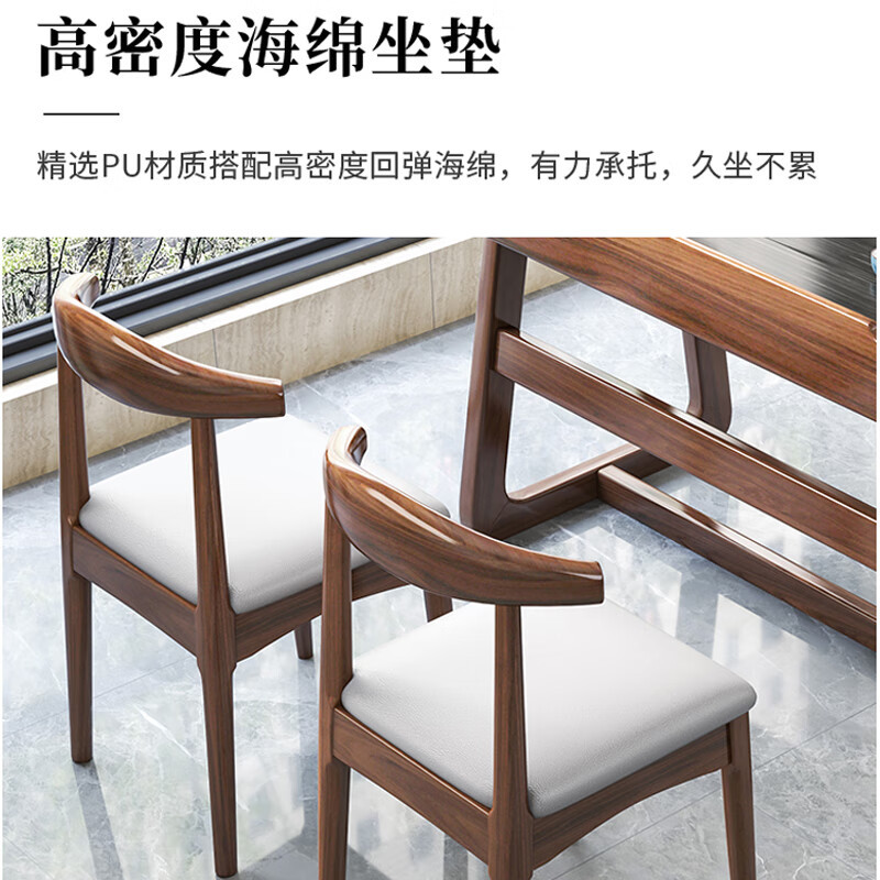 戴劲阳台茶桌椅组合家用小茶台新中式茶桌简约小户型茶几1米中圆茶桌+3月牙椅