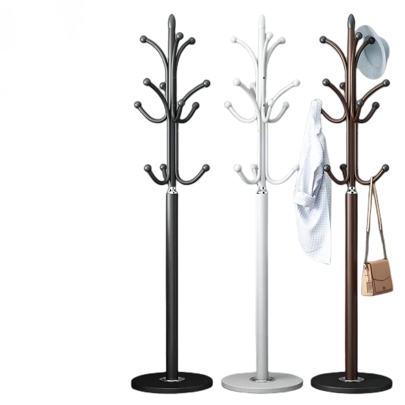 锦北 简约衣帽架落地卧室衣架立式铁艺衣服架子家用客厅包架现代挂衣架 红色高清大图