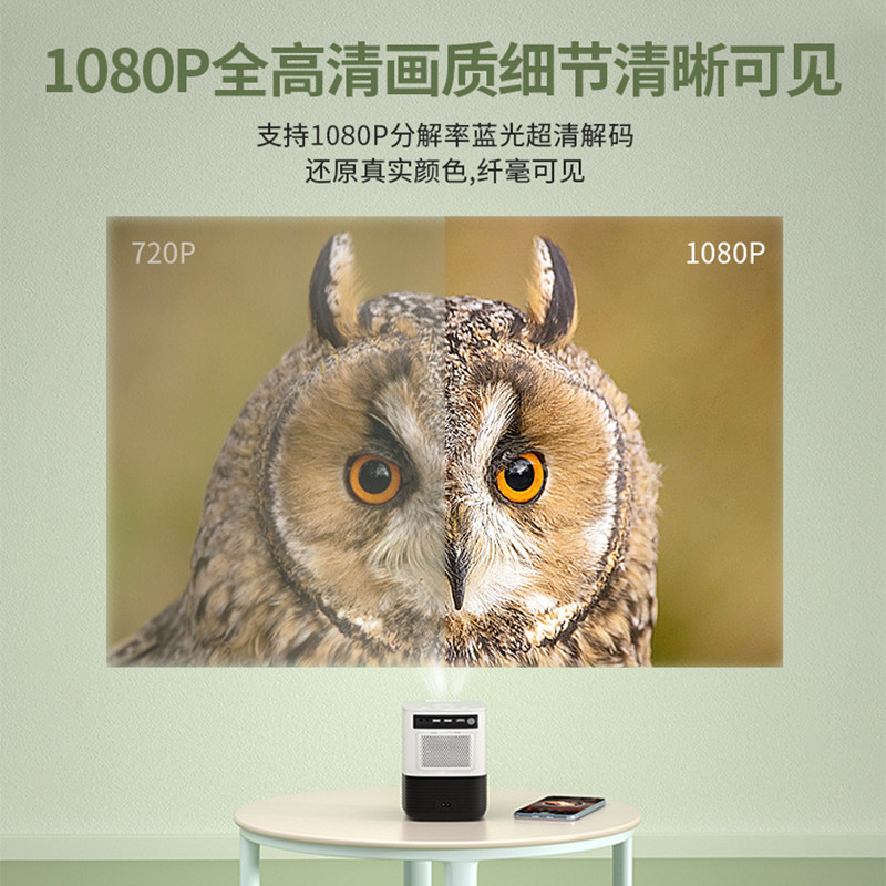 5G投影仪家用高清4K小型便携式智能wifi手机无线同屏3D家庭影院1080P办公一体机学生宿舍迷你微型无屏墙投影机