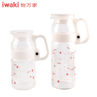 [百年品牌,精致生活,高端耐热玻璃水壶]TACS2-2W1C怡万家iwaki耐热玻璃 臻品冷水壶和风2件套