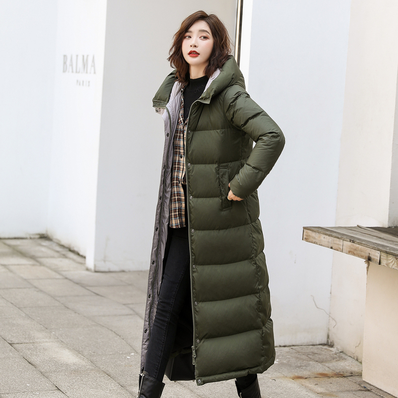 高梵羽绒服女长款过膝2019新款修身基础款保暖冬季外套女潮