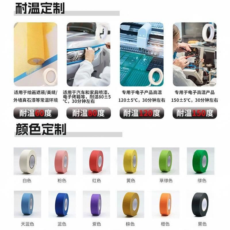 优橙纸胶带美纹胶装修遮蔽强粘和纸不留胶易撕美文美纹纸宽4.0CM20米图片