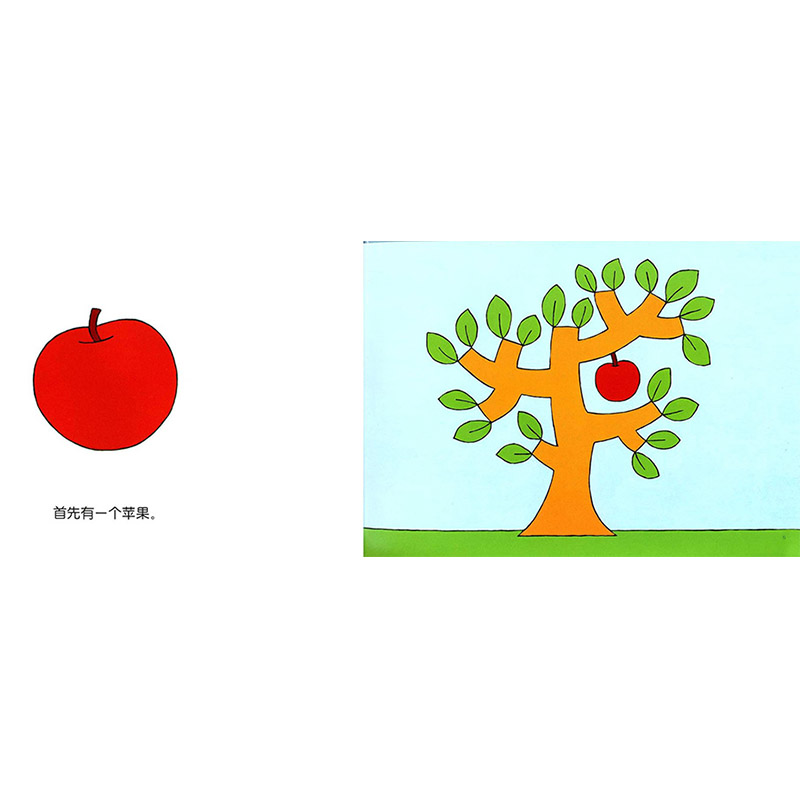 首先有一个苹果(精装) [正版]首先有一个苹果硬壳精装绘本图画书数字概念认知巧妙地把原本枯燥乏味的数字融入了形象生动的故高清大图