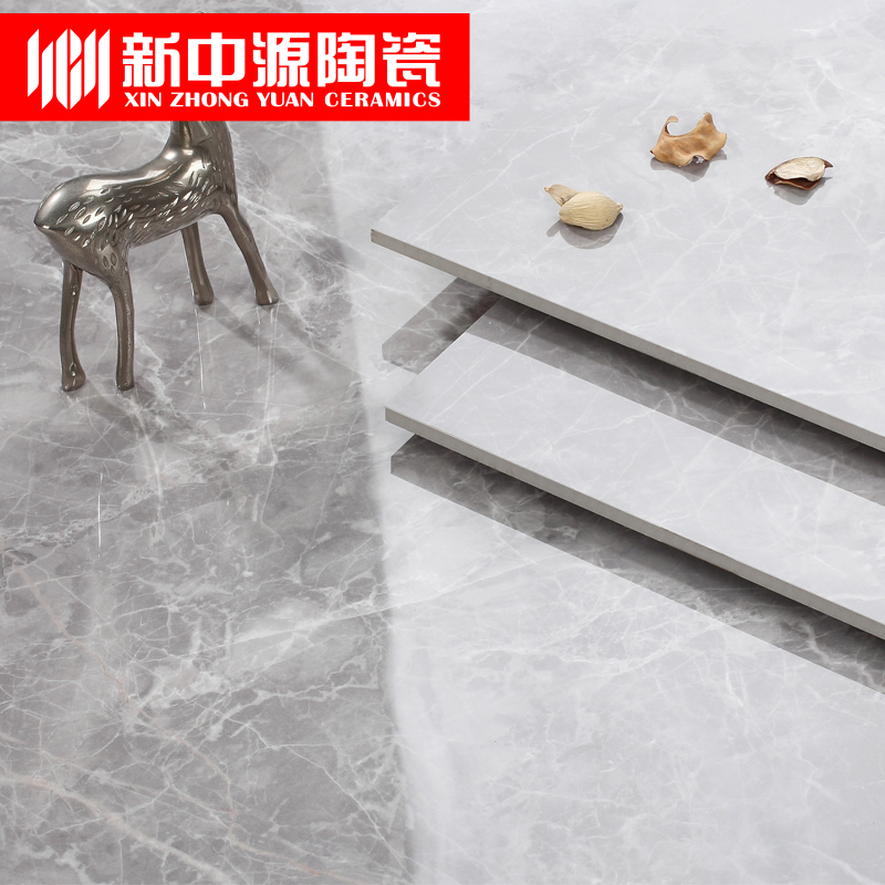 新中源陶瓷净化大理石瓷砖客厅地板砖800x800负离子北欧灰色墙地砖8839