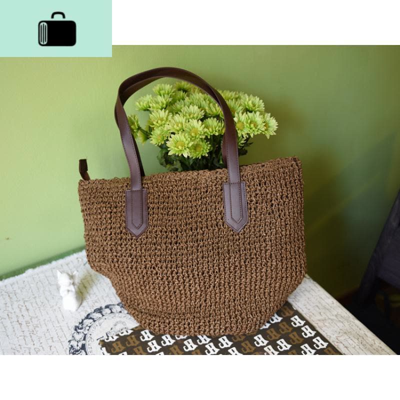 2020新款编包潮流女包欧美简约海边度假旅游沙滩包单肩编织包NEW LAKE女士单肩包图片