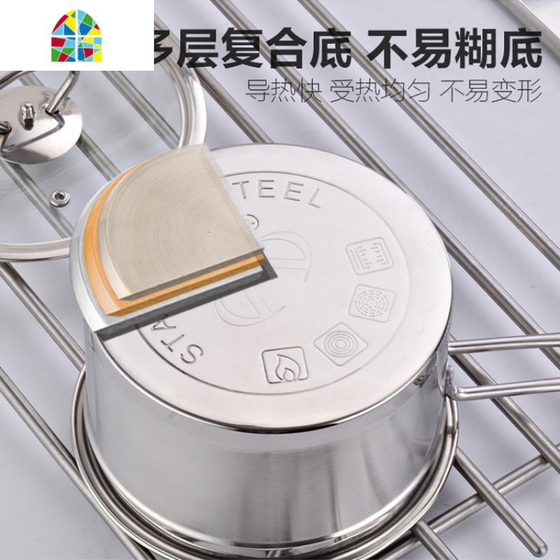 不锈钢锅汤锅大容量煮面锅煮粥煲汤锅家用不粘厚底奶锅电磁炉 FENGHOU 18cm单柄奶锅高清大图