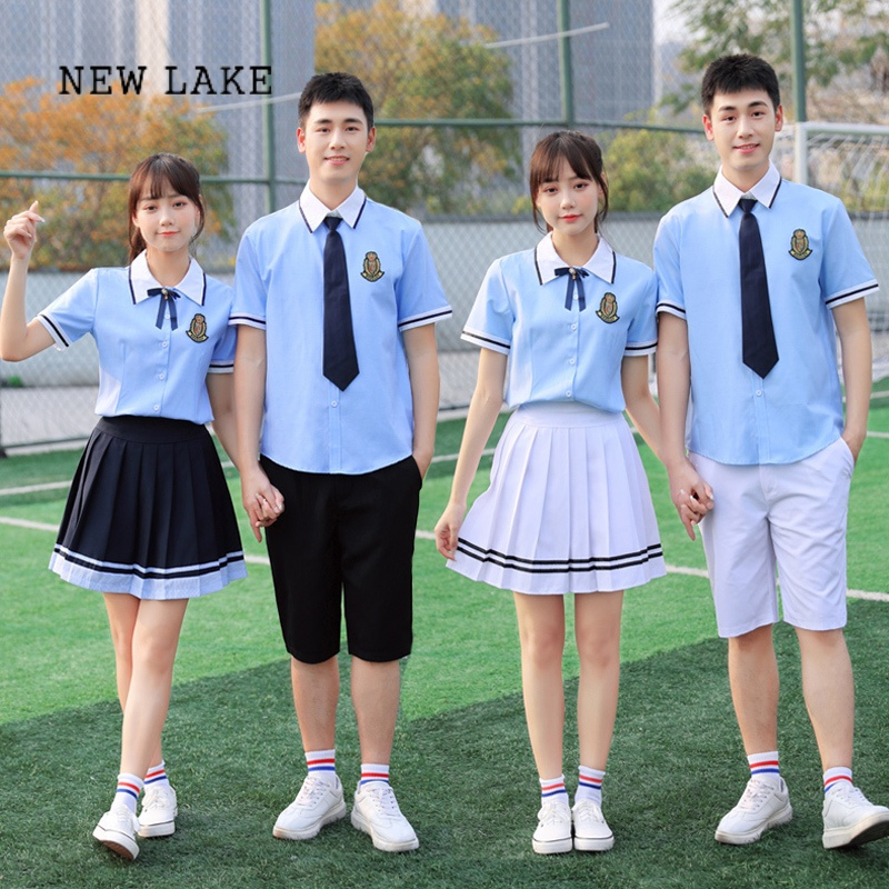 new lake校服套装中学生学院风小学生高中初中生毕业照班服合唱表演服