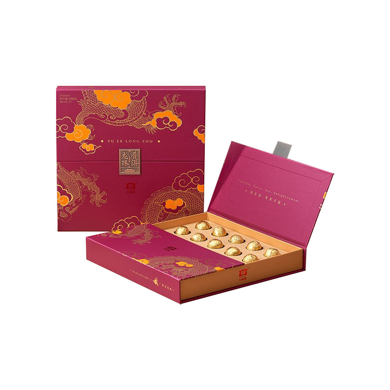 大益 茶叶普洱茶 普洱龙珠 送长辈 龙珠熟茶礼盒 8g*25颗