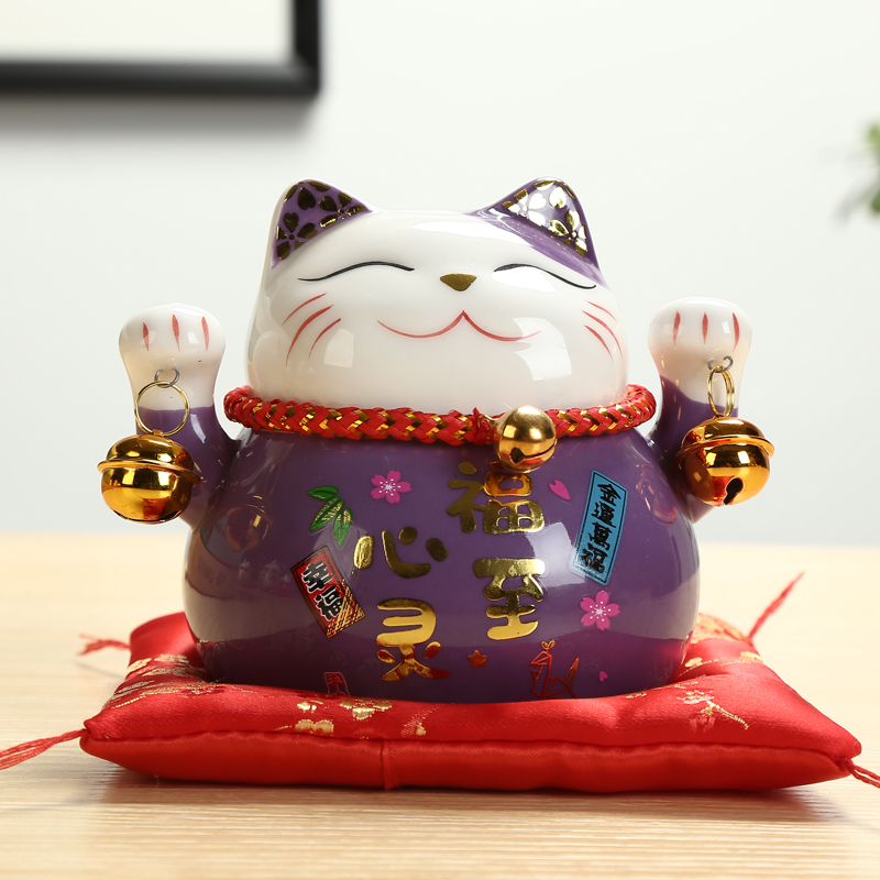 猫摆件开业送礼陶瓷储蓄罐 店铺居家装饰办公创意礼品存钱罐 三维工匠 4.5金运万福猫高清大图