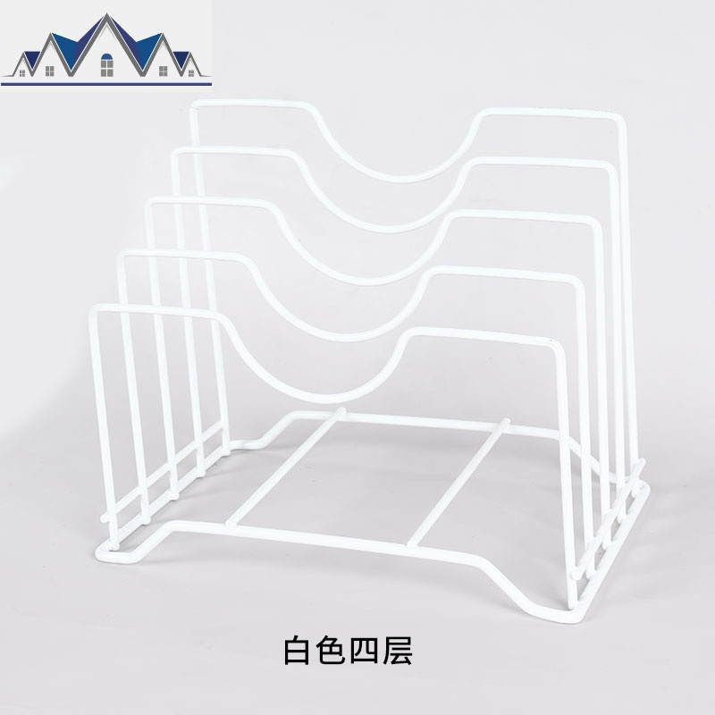坐式免打孔锅盖架厨房台面置物架落地收纳架家用菜板架砧板案板架_634 白色