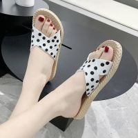 新款拖鞋女耐磨外穿时尚韩版ins网红波点沙滩软底居家 波点白色 41偏小一码