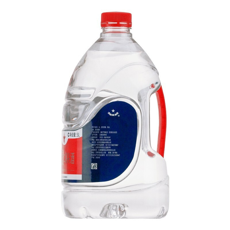 红星 白酒 二锅头 60度 5L 桶装 清香型白酒 (新老包装随机发货)