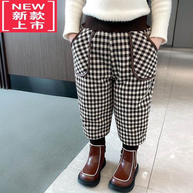 可莉允女童加绒裤子2022新款儿童洋气保暖休闲裤宝宝棉裤冬季加厚外穿保暖裤图片