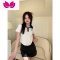 七斓美式polo领短袖T恤女夏季设计感复古辣妹修身显瘦短款上衣ins潮