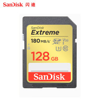 闪迪(SanDisk)128GB SD卡至尊高速读180MB/s写90MB/s相机存储卡 内存卡 U3 V30 支持4K