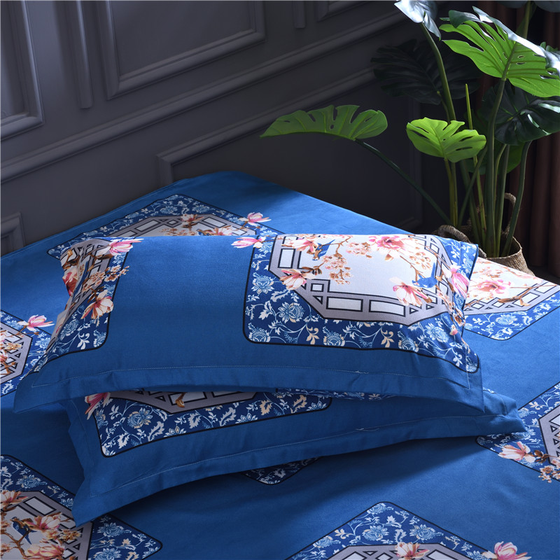 美帮汇冬天田园磨毛四件套加厚保暖床单春秋穿单被套一米五床被罩中式风高清大图