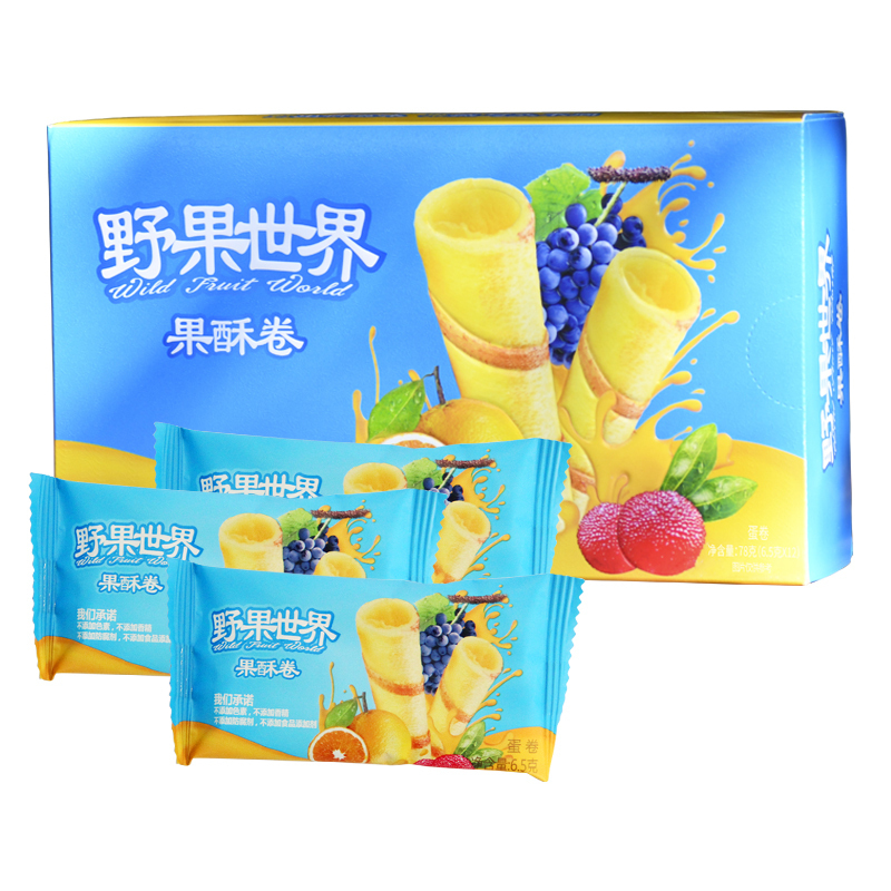 野果世界 果酥卷健康零食薯卷水果蛋卷组合装78g*2盒装+36g1盒装