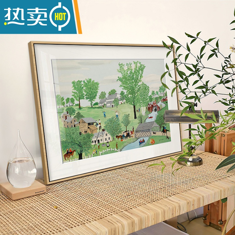 敬平摩西奶奶挂画小清新风景美式田园餐厅正方形卧室系装饰画壁画装饰画高清大图
