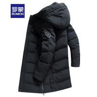 罗蒙羽绒服男中长款新品连帽冬季商务休闲中青年加厚羽绒外套