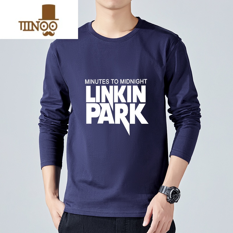 YANXU2023秋季韩版男装长袖圆领宽松t恤打底衫男士白色秋衣上衣服高清大图