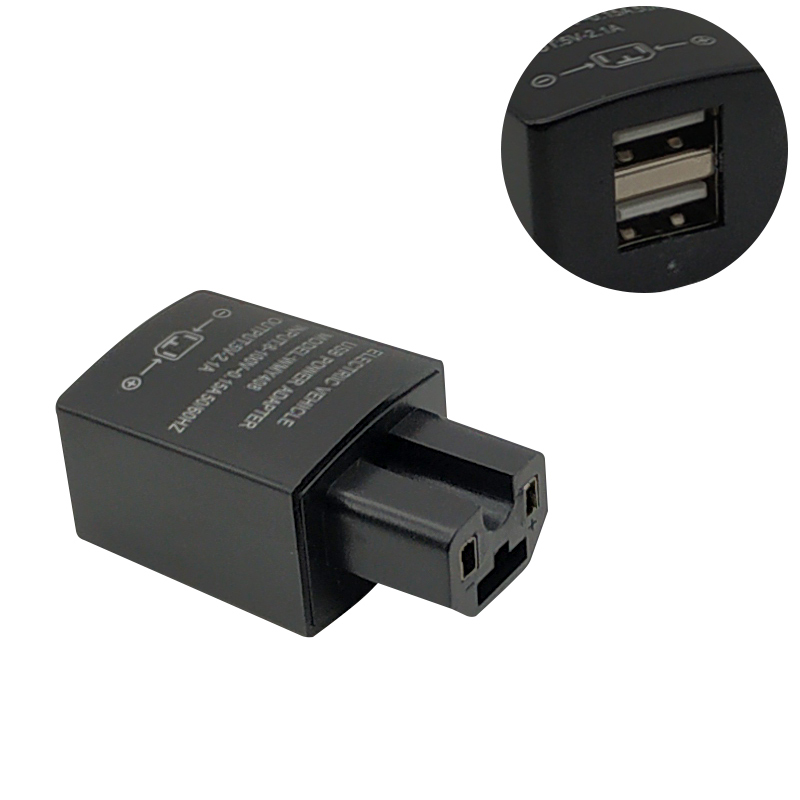 电动车车载通用手机充电器12V/96V电瓶车转USB手机快充双孔转换器