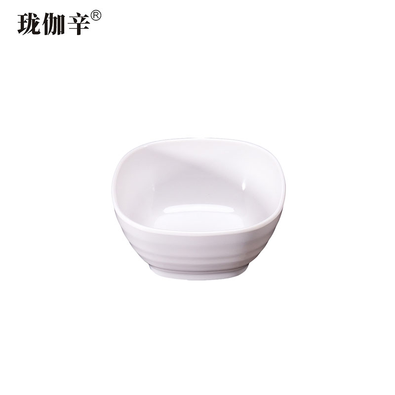 珑伽辛 耐高温密胺方碗 4.5英寸/个高清大图