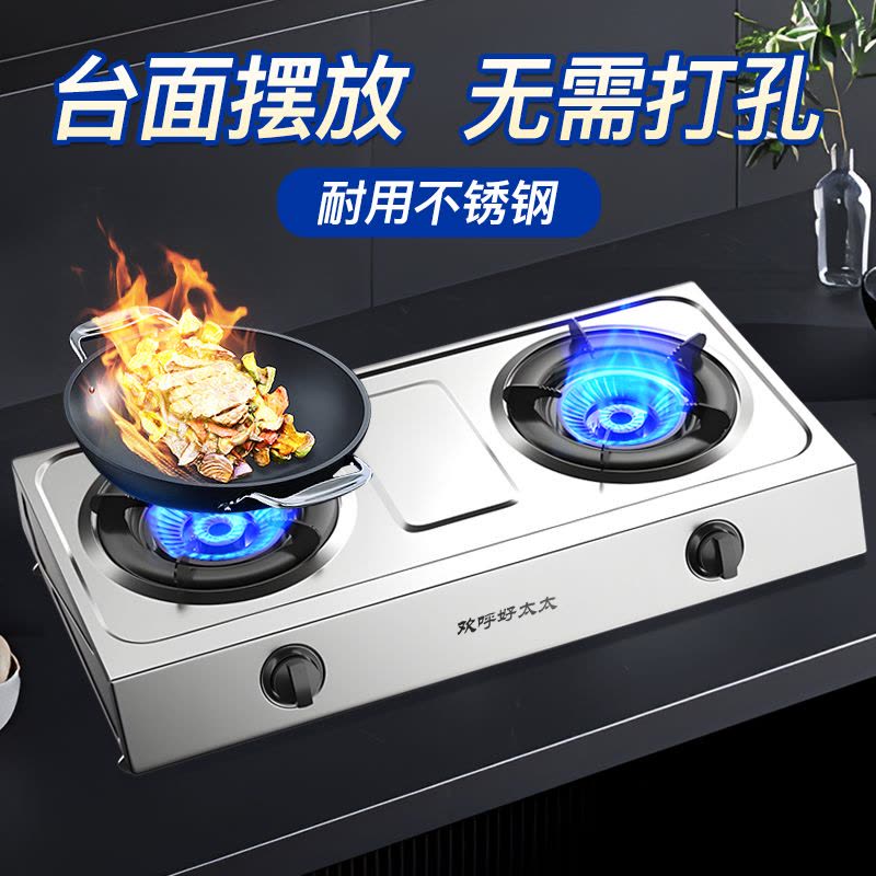欢呼好太太双头燃气灶老式煤气灶台式双灶非嵌入式大火力猛火灶灶具台面式小型灶台煤气炉台上式液化气JZT-P202图片
