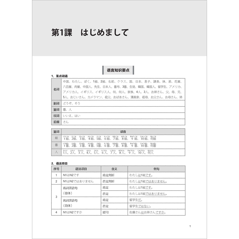 [正版]新起点日语第一册一课一练高清大图