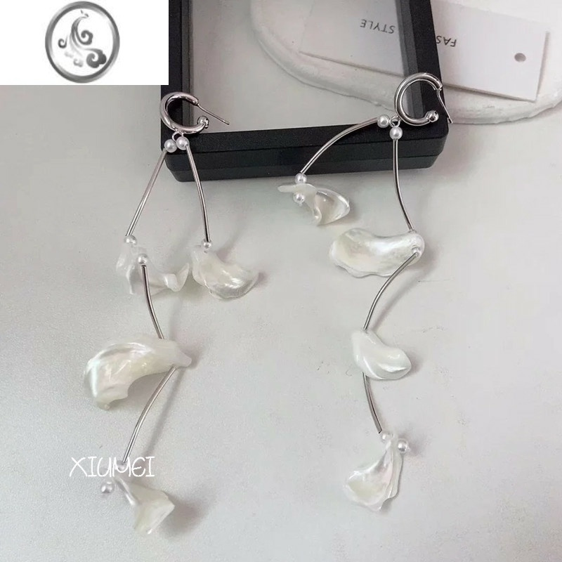 JiMi新款超仙气质长款耳饰耳钉新娘结婚婚纱耳环女大气简约高级感