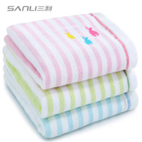三利 纯棉彩条纱布组合套巾6条装 儿童毛巾26×48cm/3条+方巾26×26cm/3条 26×48cm 混色
