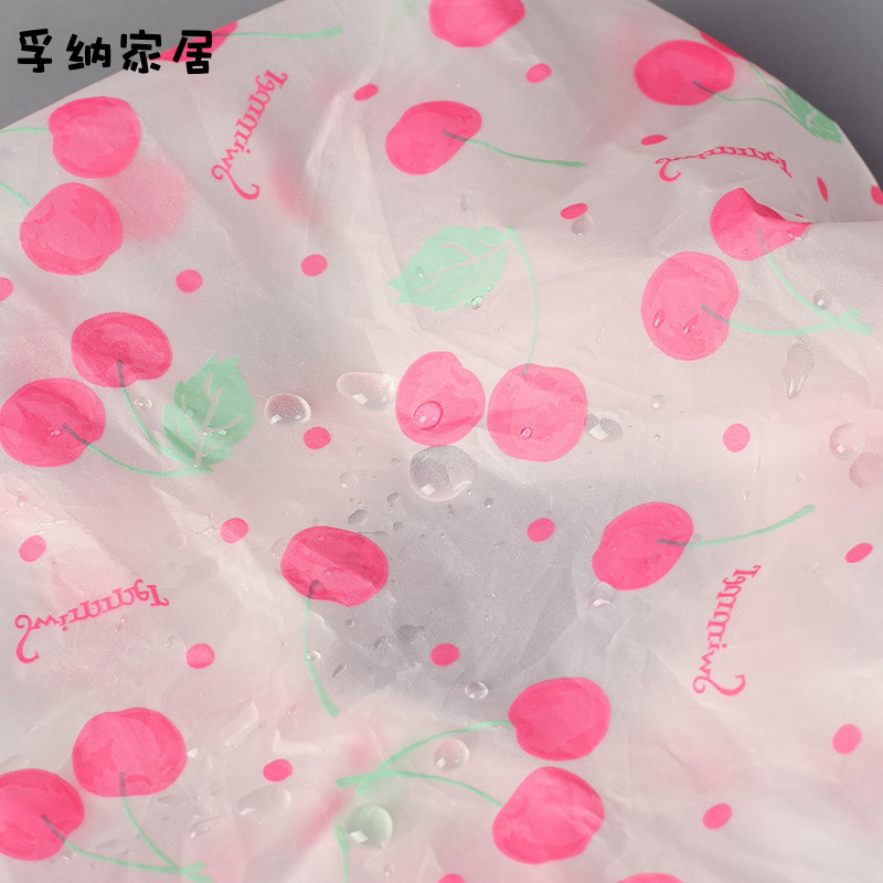 5个装防水浴帽成人家用做饭女士炒菜头发防尘塑料沐帽时尚印花透 三维工匠 浴帽五个[蝴蝶结]高清大图