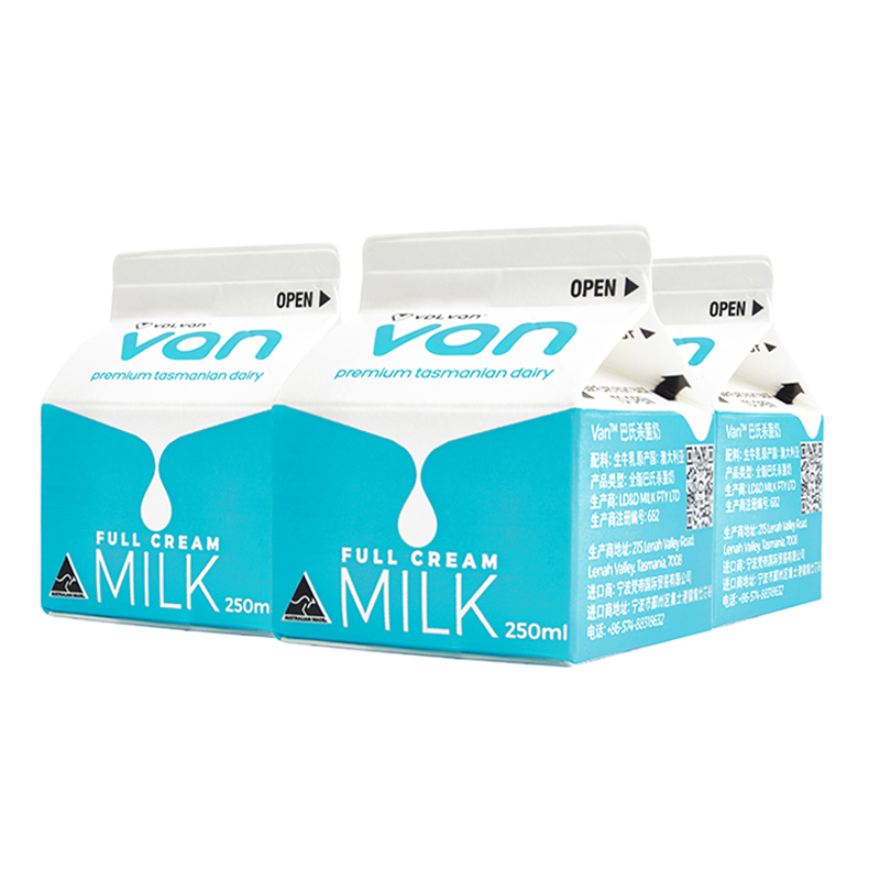VDLvan 巴氏杀菌 鲜奶 澳洲原装进口 鲜牛奶 (季卡)250ML*6盒*12次 儿童高钙纯牛奶 网红牛奶