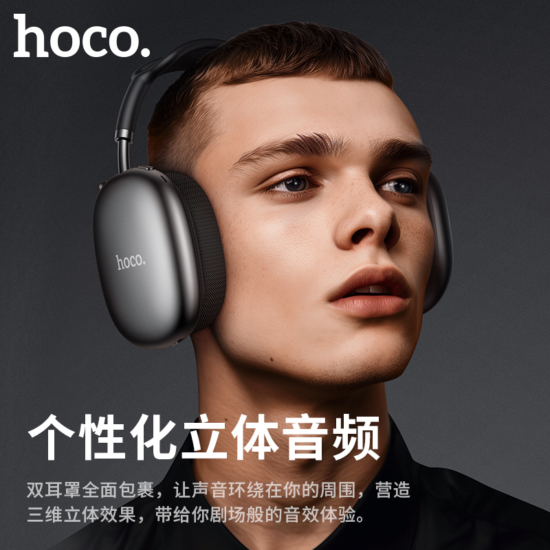 浩酷(HOCO) W55 Plus 悦意ANC降噪头戴式蓝牙耳机 深空灰高清大图