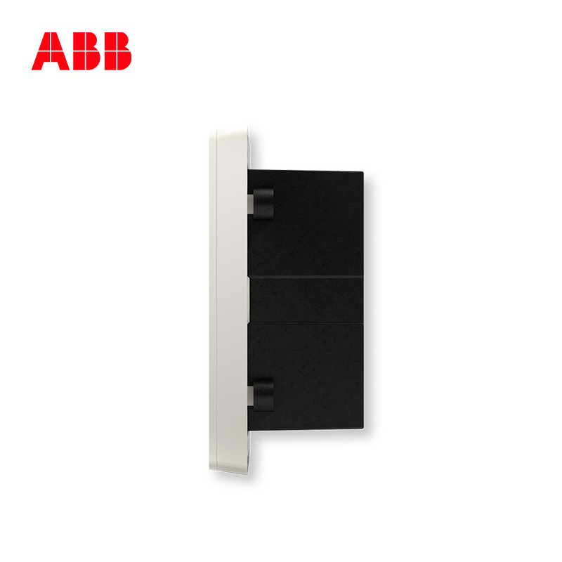 ABB开关插座无框轩致雅典白墙壁86型插座面板双USB五孔插座AF293
