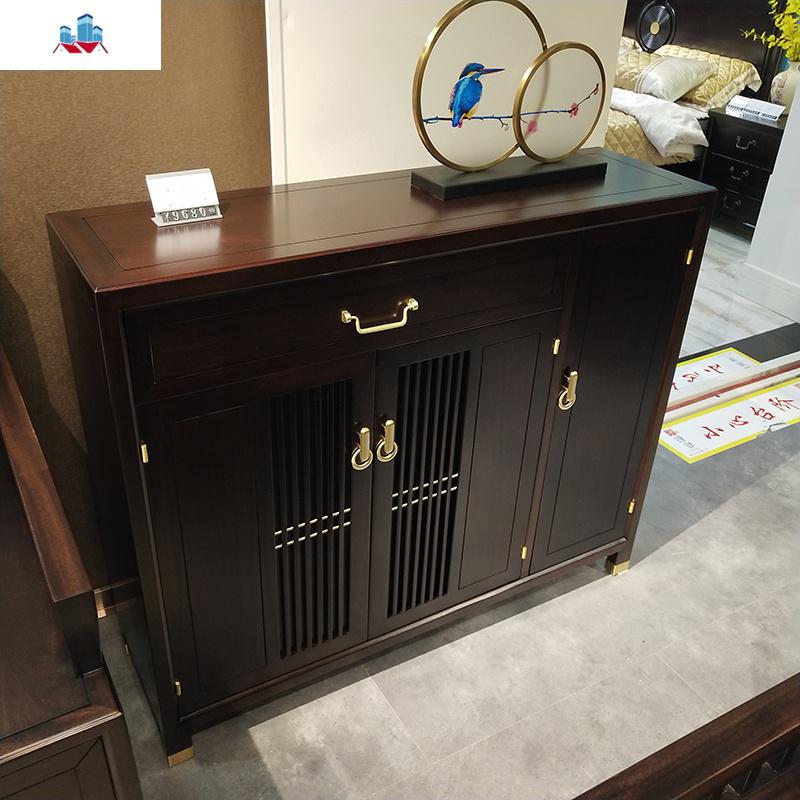 新中式实木餐边柜禅意厅玄关柜客厅储物柜现代装饰柜边柜定制 泰空仓