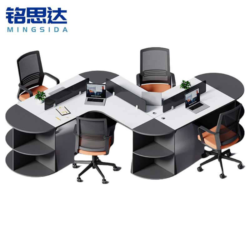 铭思达屏风工位四人位含柜椅套