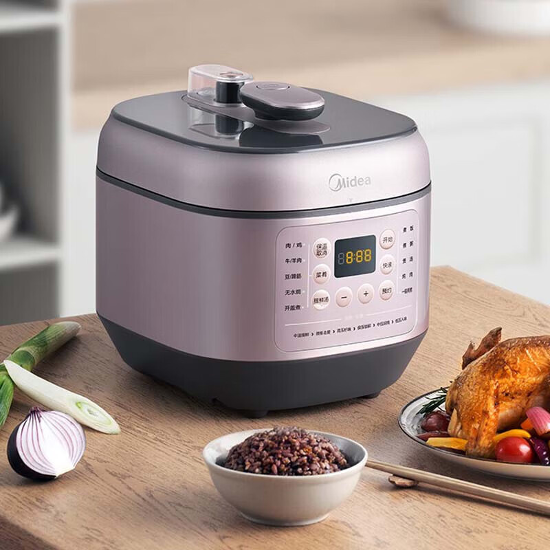 美的(Midea)MY-EYL6041 智能电压力锅6L 不粘双内胆4-8人智能一键排气多功能 可开盖煮电压力锅高清大图