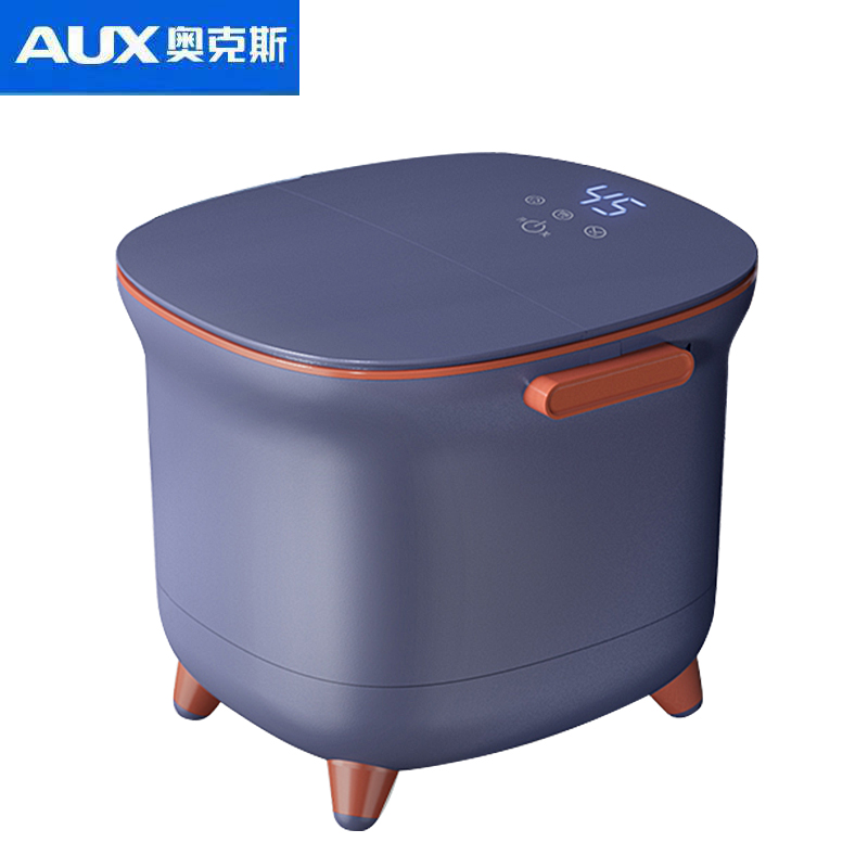 奥克斯(AUX)泡脚桶足浴盆全自动加热恒温电动按摩家用高桶养生足疗神器[豪华版]循环花洒+药包
