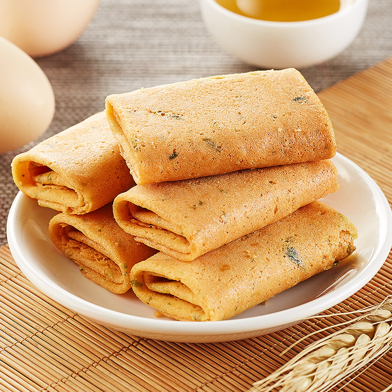 [99元任选12件]比比赞凤凰卷鸡蛋卷夹心芝麻味240g整箱饼干办公室零食品小吃休闲散装