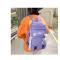 书包女初中生轻便小学生女孩三到六五年级大容量双肩包2021年新款 紫色单包+送4个徽章