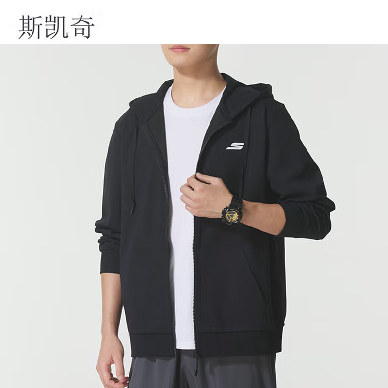 斯凯奇 情侣针织连帽夹克 P225U132-03K8L 件高清大图