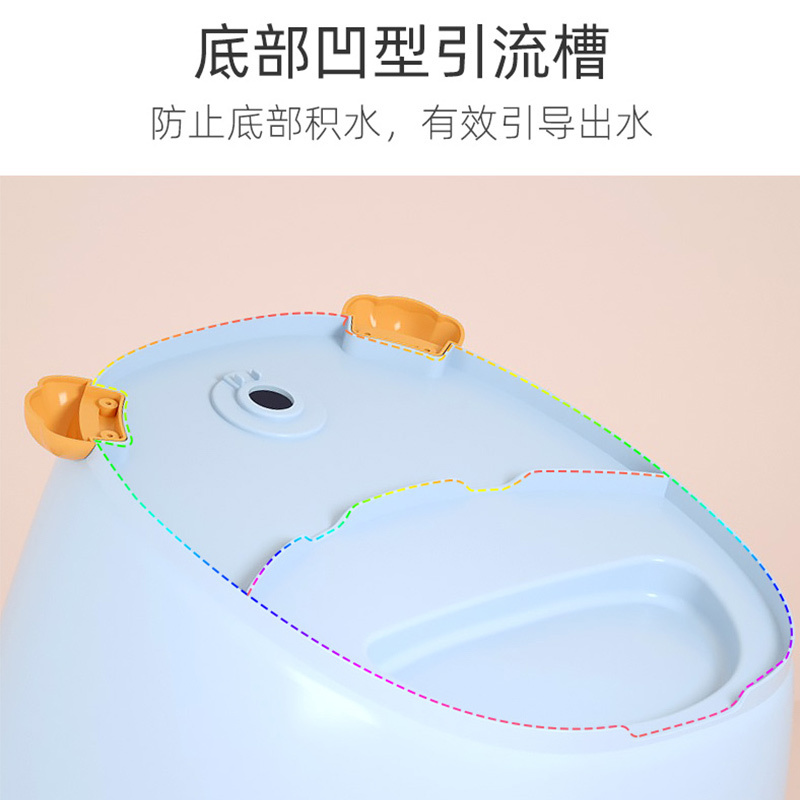DuDi/青蛙嘟迪 母婴幼儿童婴儿浴盆宝宝洗澡盆新生儿童加厚保温洗澡桶可坐可躺小孩泡澡沐浴桶 粉小孩泡澡沐浴桶 粉色