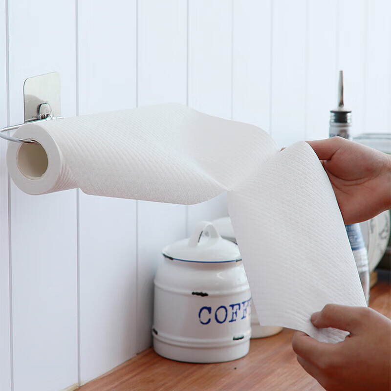 丽佳邦一次性厨房用品吸水去油百洁洗碗巾纸不掉毛不沾油易清洗 50克标准白色 25*25cm50片*3卷高清大图