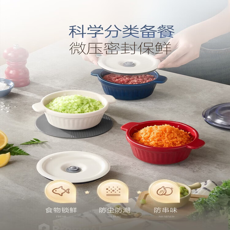 摩飞电器(MORPHY RICHARDS)多功能佐料机MR9409多功能备餐绞肉切菜机电动料理机搅拌机绞馅机高清大图