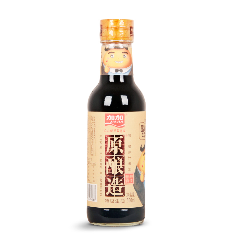 加加(JIAJIA) 原酿造酱油500ml 三瓶装