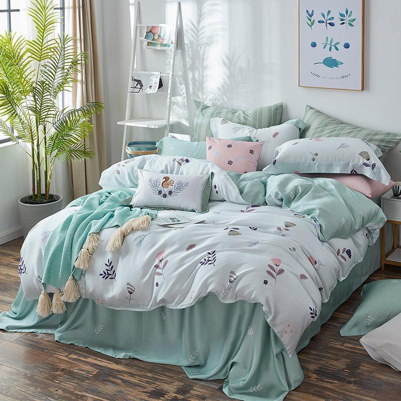 美帮汇家纺速干天丝四件套床上用品夏天冰丝丝滑床单被套亲肤